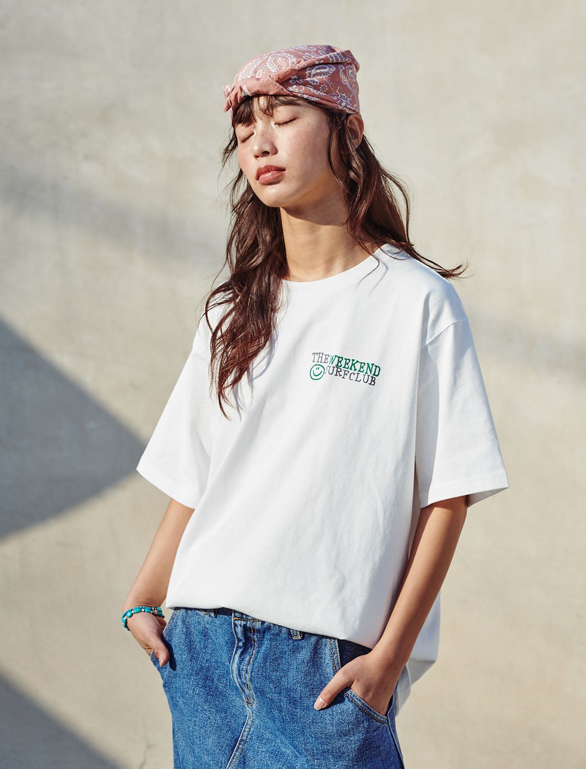플랫웨이브 인 서울(FLATWAVE IN SEOUL) Aren Print T-Shirts White