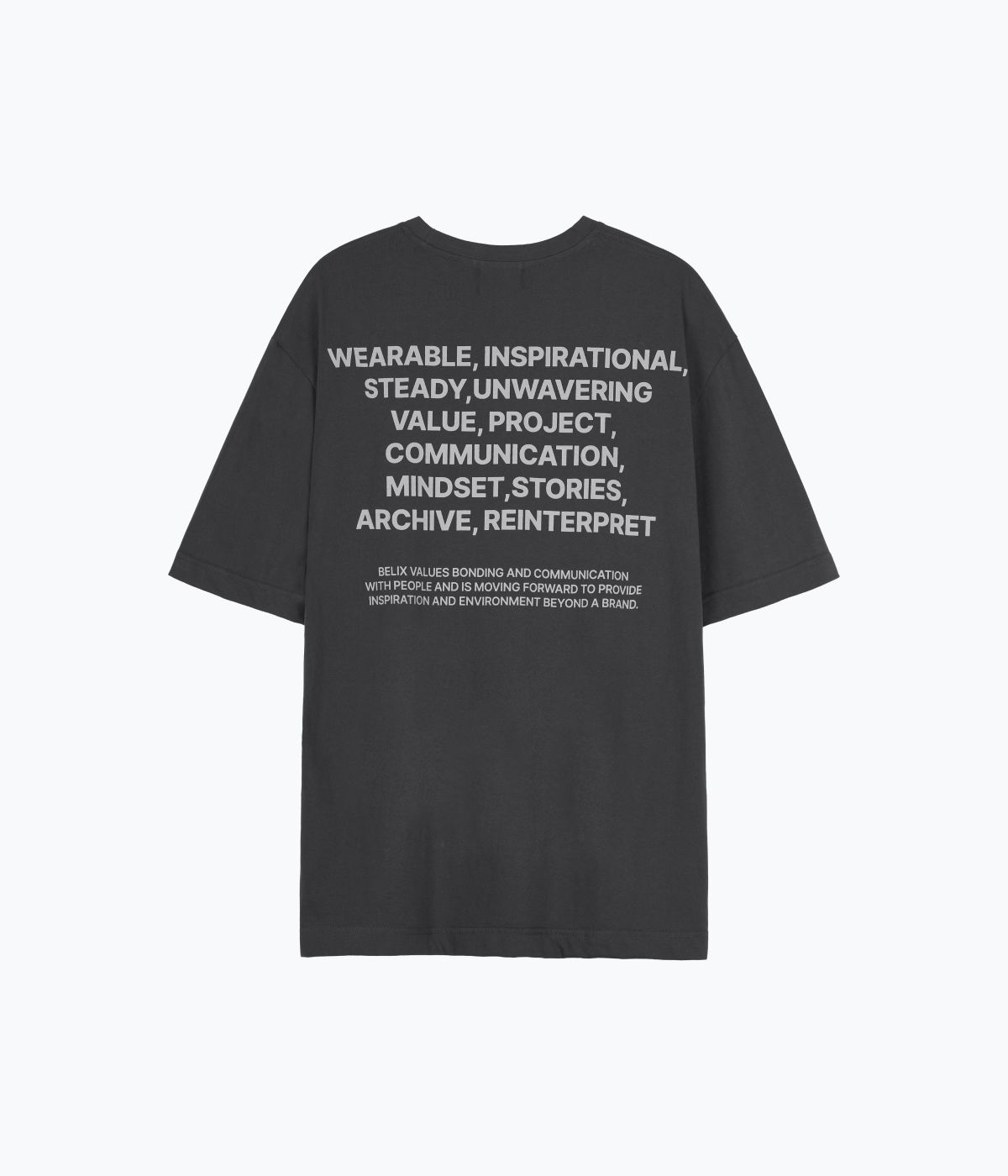 벨릭스(BELIX) oversized identity t-shirt (charcoal)