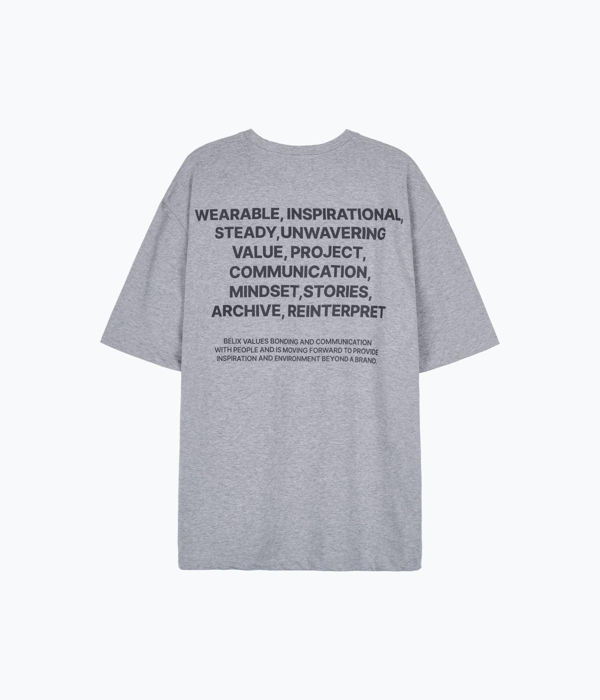 벨릭스(BELIX) oversized identity t-shirt (melange grey)