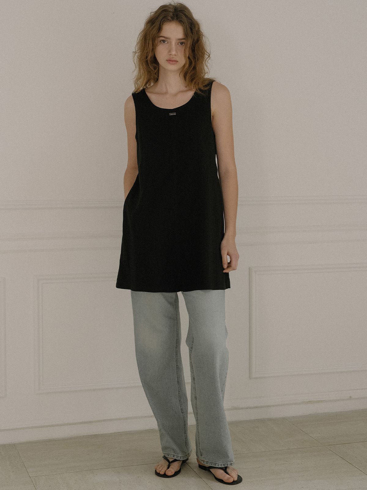 프리버07(FRIVER07) Sleeveless mini dress FRSU01OP01_Black