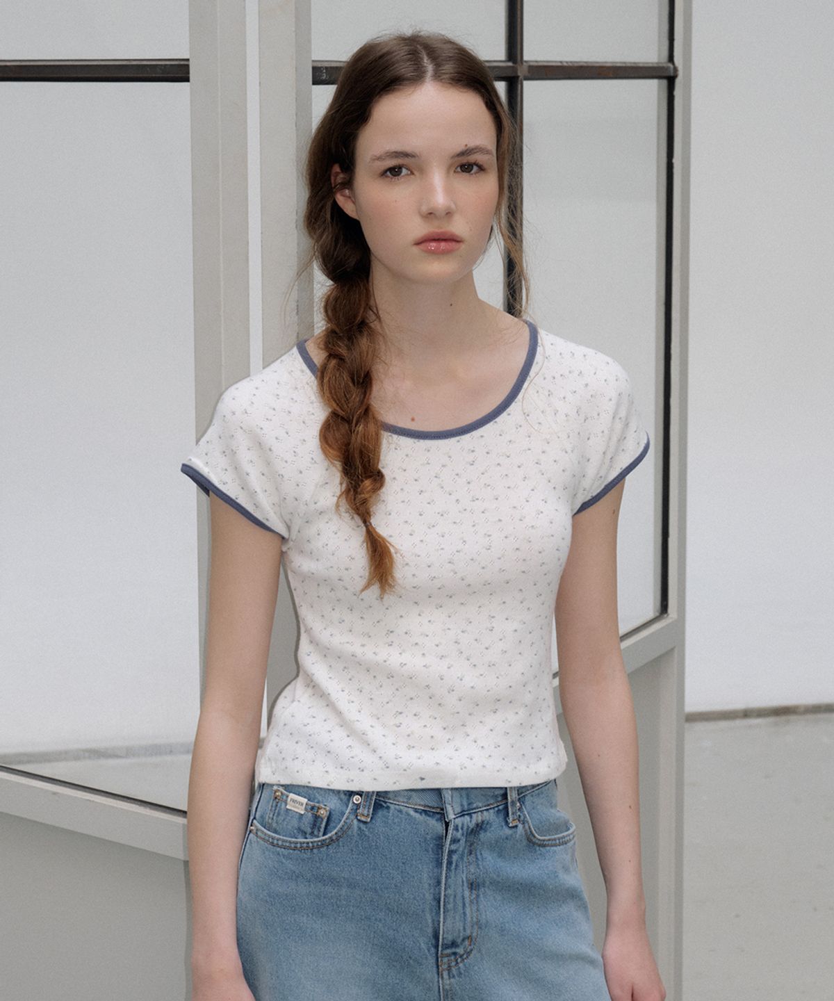 프리버07(FRIVER07) Flower crop t-shirt [FRSU01TS01]_Ivory
