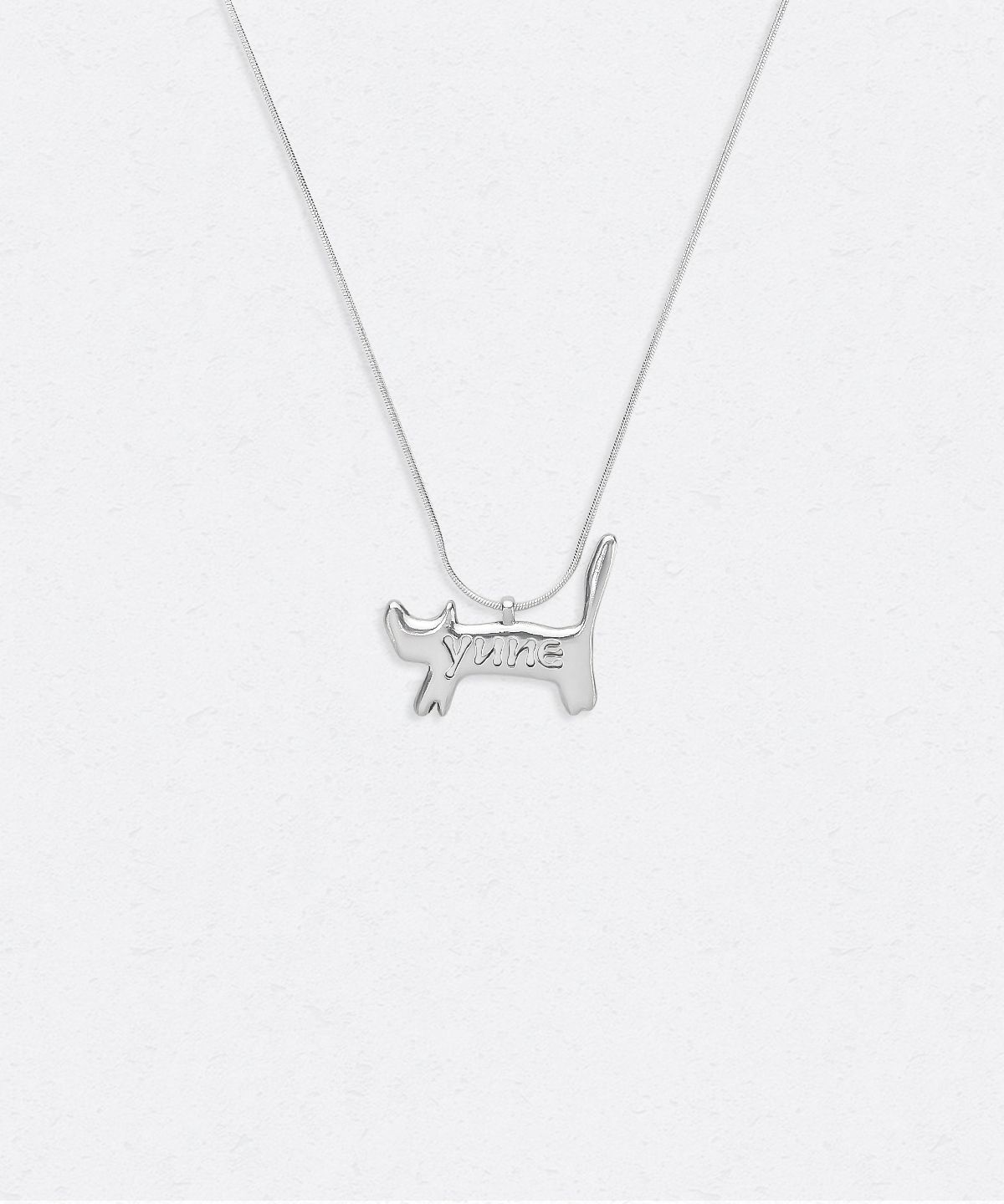 유네(YUNE) Scripted Cat Pendant Necklace_[Silver925]