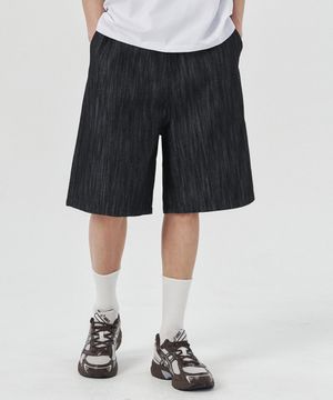 베이직 인디고 슬랍워싱 버뮤다 쇼츠[인디고블랙]