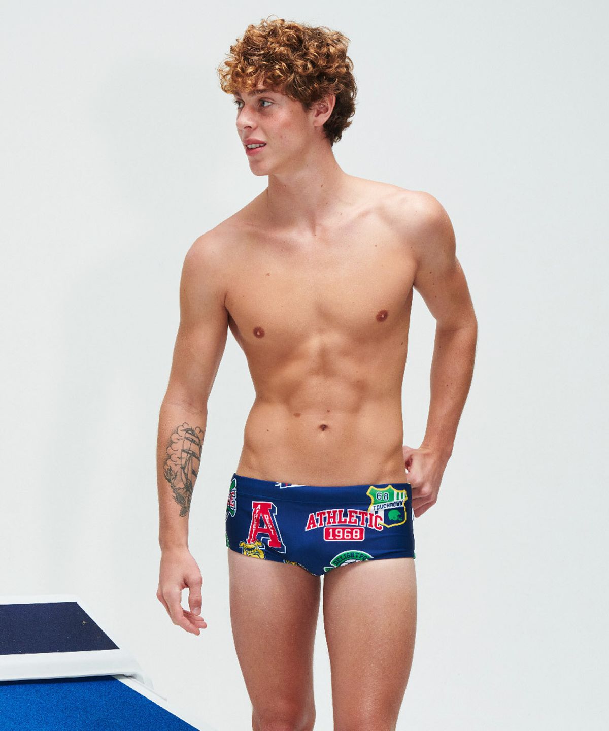 딜라잇풀(DELIGHTPOOL) Athletic Club Square Leg Swimsuit - Team Navy
