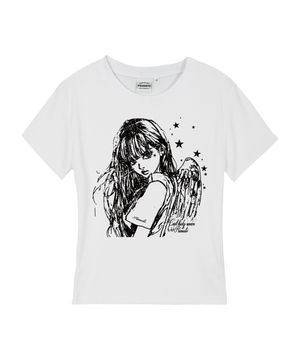 404 HEAVEN 여성 슬림핏 반팔티셔츠 WHITE BLACK