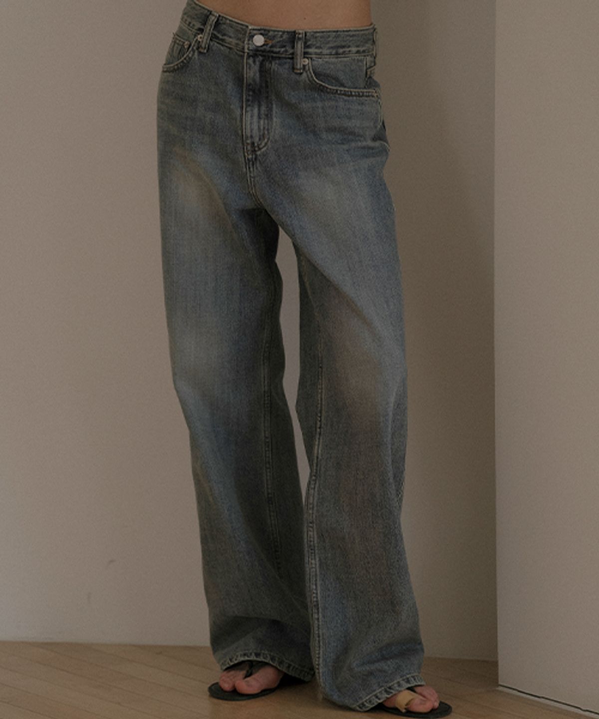 노운베러(KNOWNBETTER) Vintage loose fit denim pants [KNSS04PT04]_Dark Blue