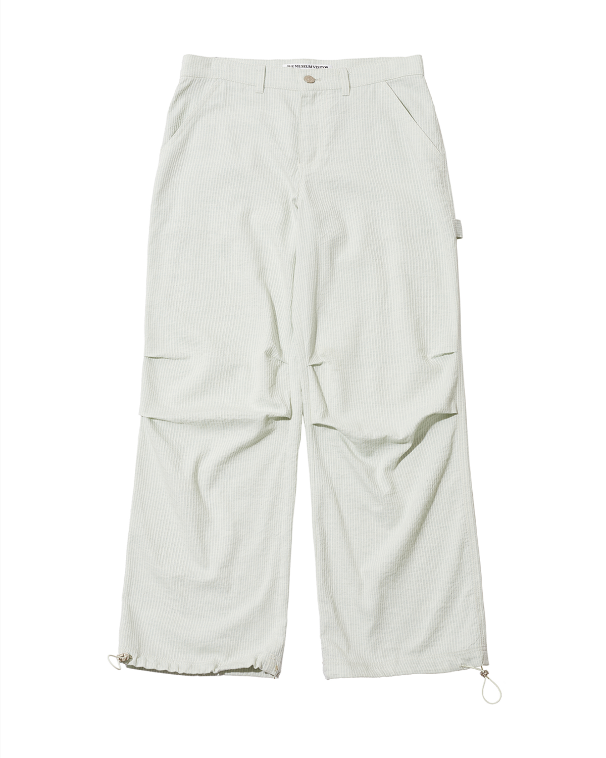 더뮤지엄비지터(THEMUSEUMVISITOR) RABBIT EMBROIDERY STRIPE CARPENTER PANTS (MINT)
