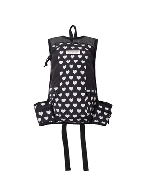 MESH MOUNTAINEERING HEART PRINTED BACKPACK (BLACK)