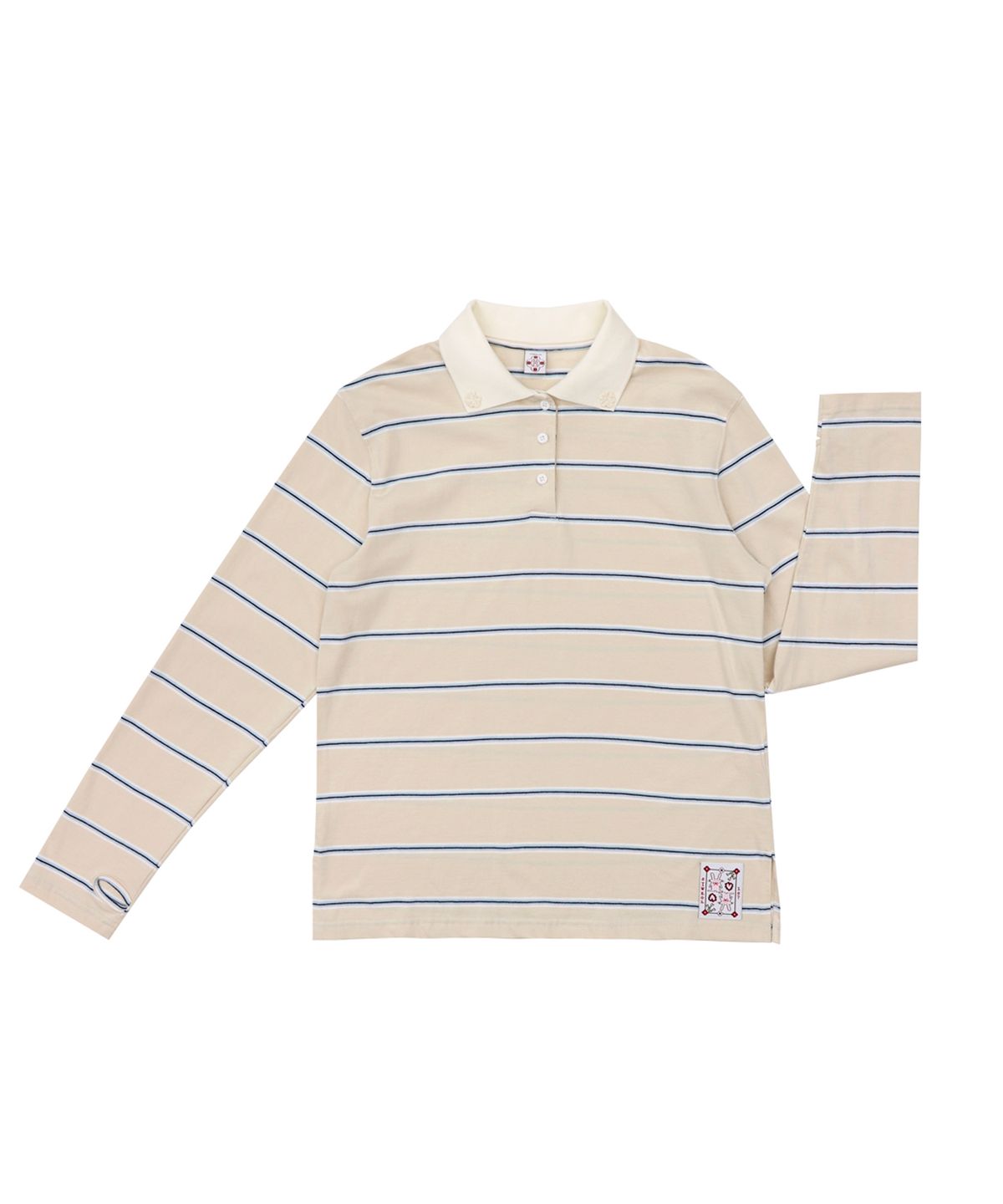 시월107(SIWL107) Stripe Rugby T-shirt (Ivory)