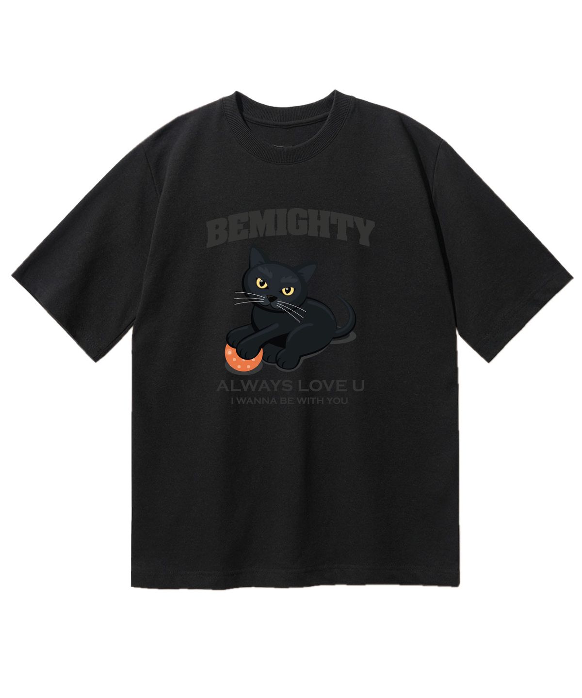 비마이티(BEMIGHTY) 블랙캣 오버핏 반팔티셔츠 [블랙]