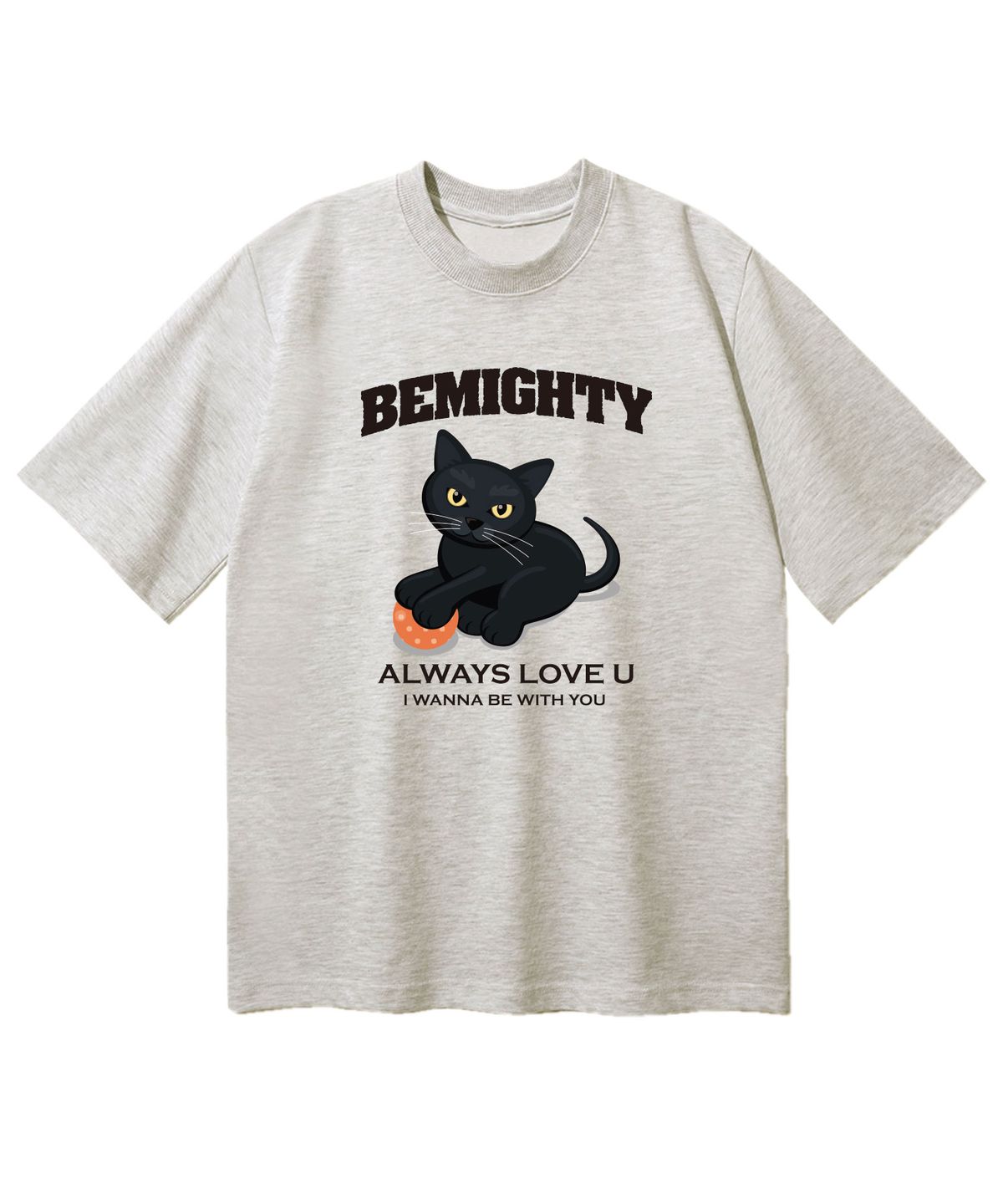 비마이티(BEMIGHTY) 블랙캣 오버핏 반팔티셔츠 [오트밀]