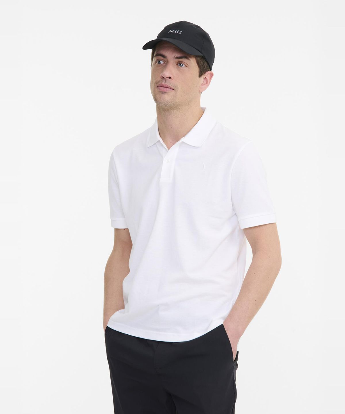 에이글(Aigle) 남성 쿨맥스 숏 슬리브 폴로 셔츠 AIS25MPSH003BLA