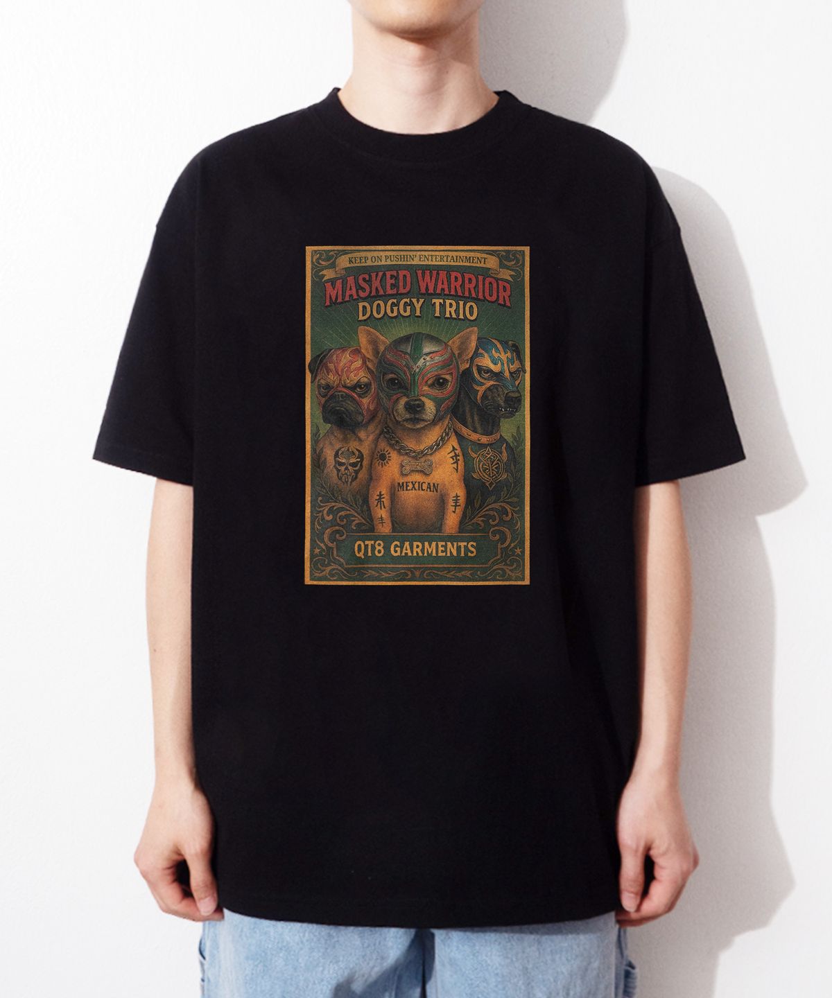 큐티에잇 가먼츠(QT8 GARMENTS) OC Masked Trio Tee (Black)