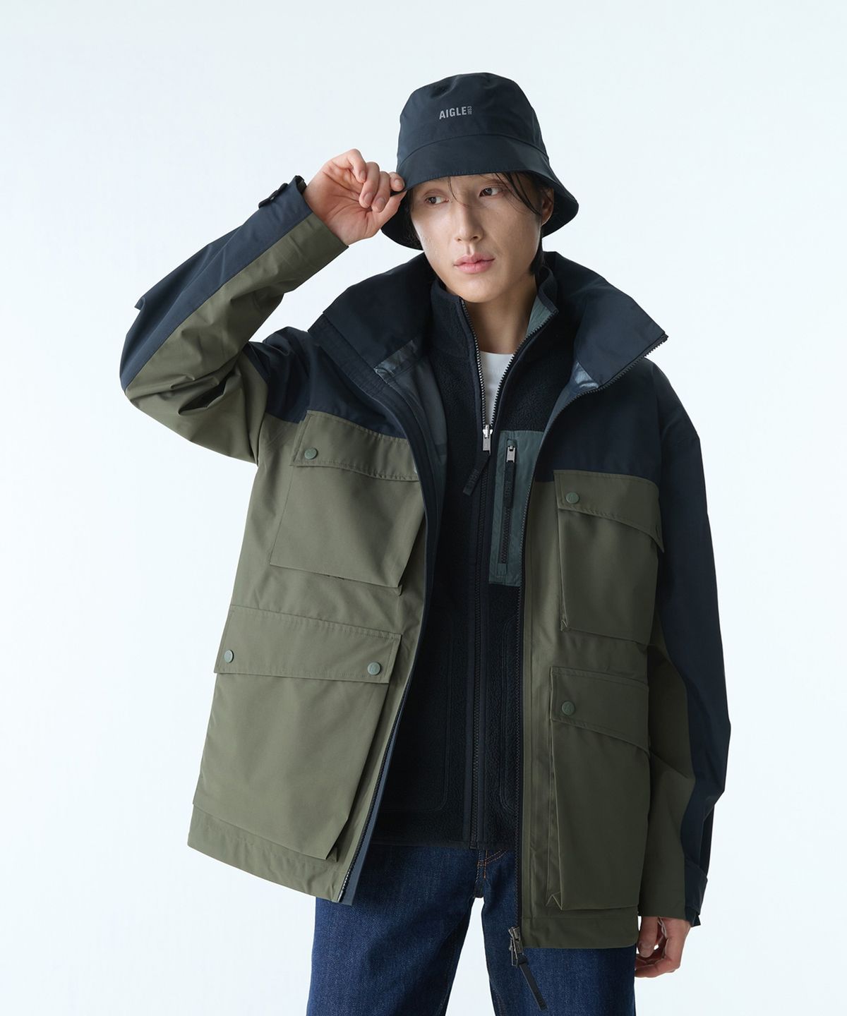 에이글(Aigle) 남성 MTD 2.5-LAYER 후드 자켓 AIS25MOUT007AVO