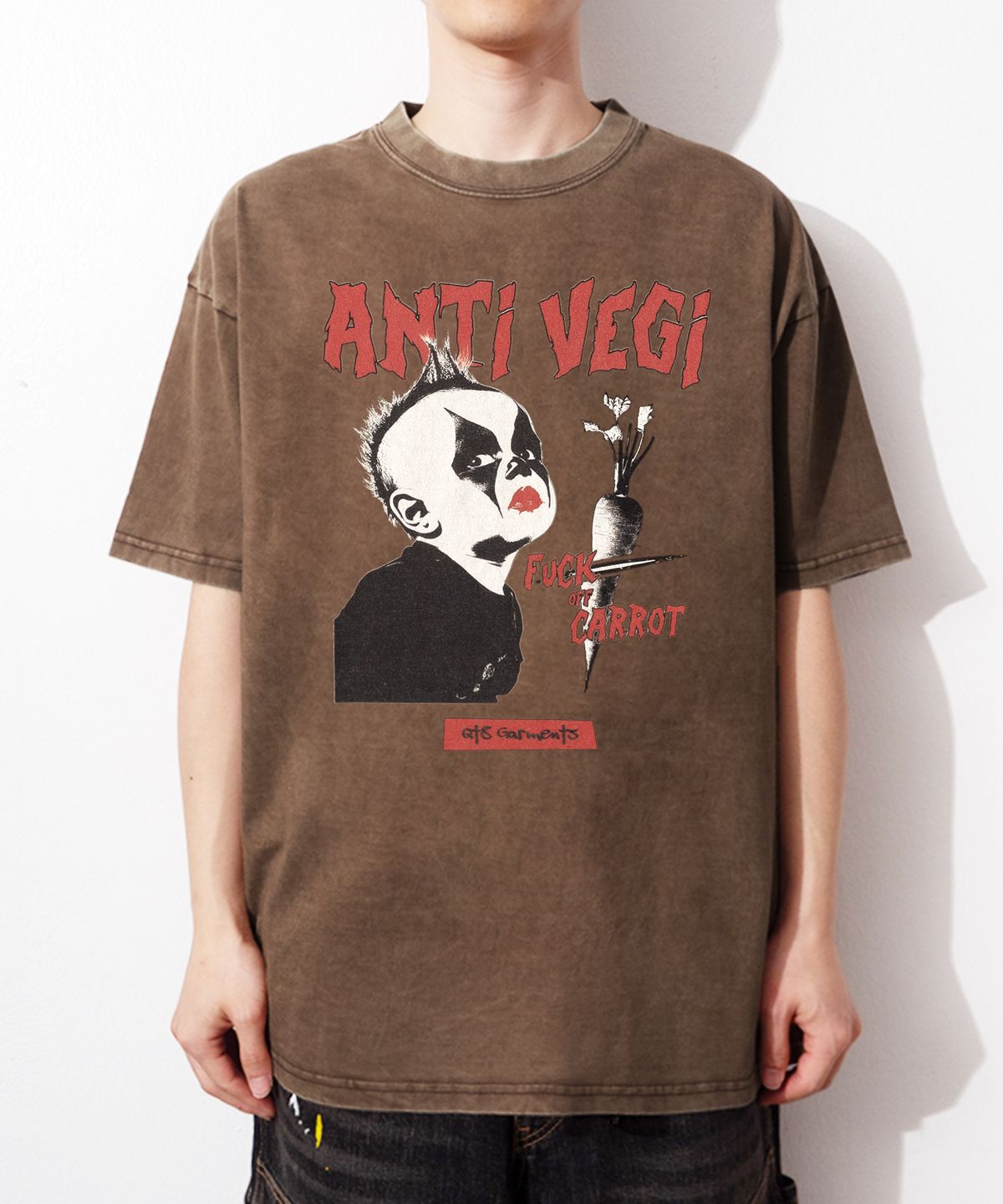 큐티에잇 가먼츠(QT8 GARMENTS) OC Anti-Vegi AQ Washed Tee (Brown)