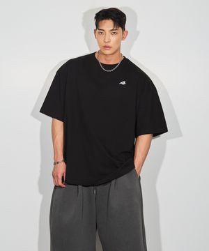 심볼로고 베이직 오버핏 반팔티_블랙