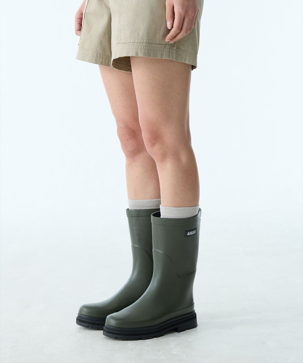 에이글(Aigle) 여성 코튼 린넨 숏팬츠 AIS25WBOT002BEI