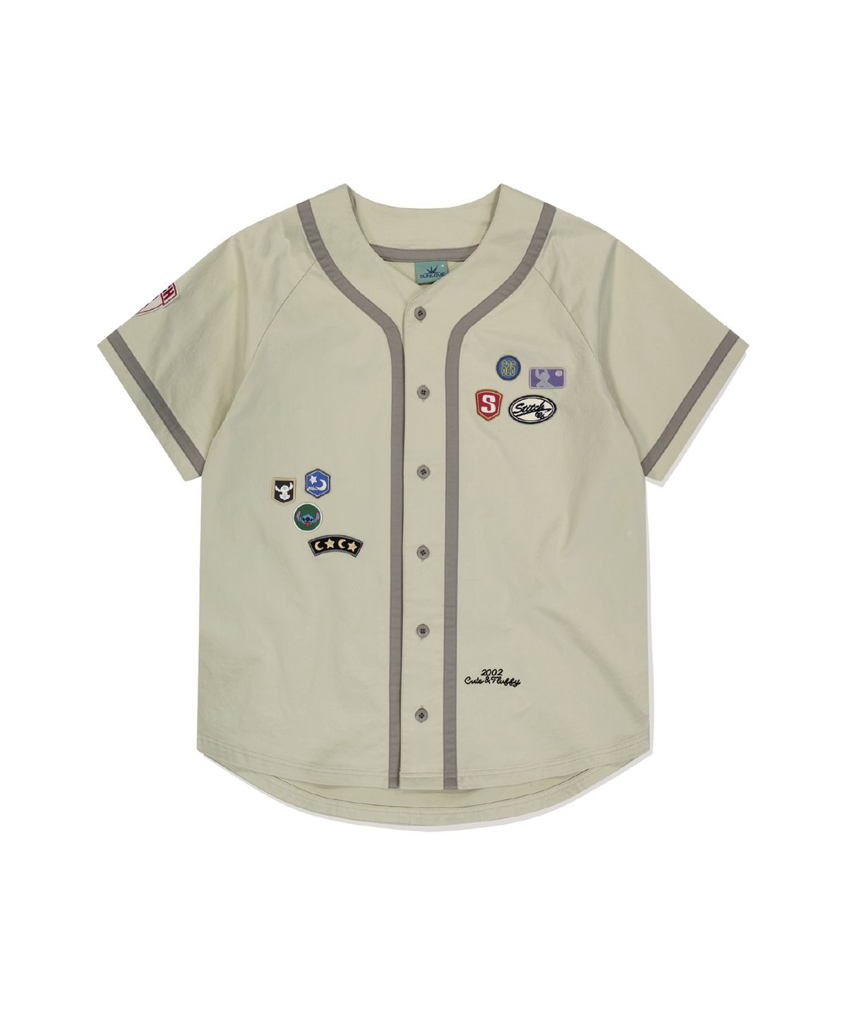 썬러브투어(SUNLOVETOUR) [STITCH] Wappen Baseball Shirt Beige