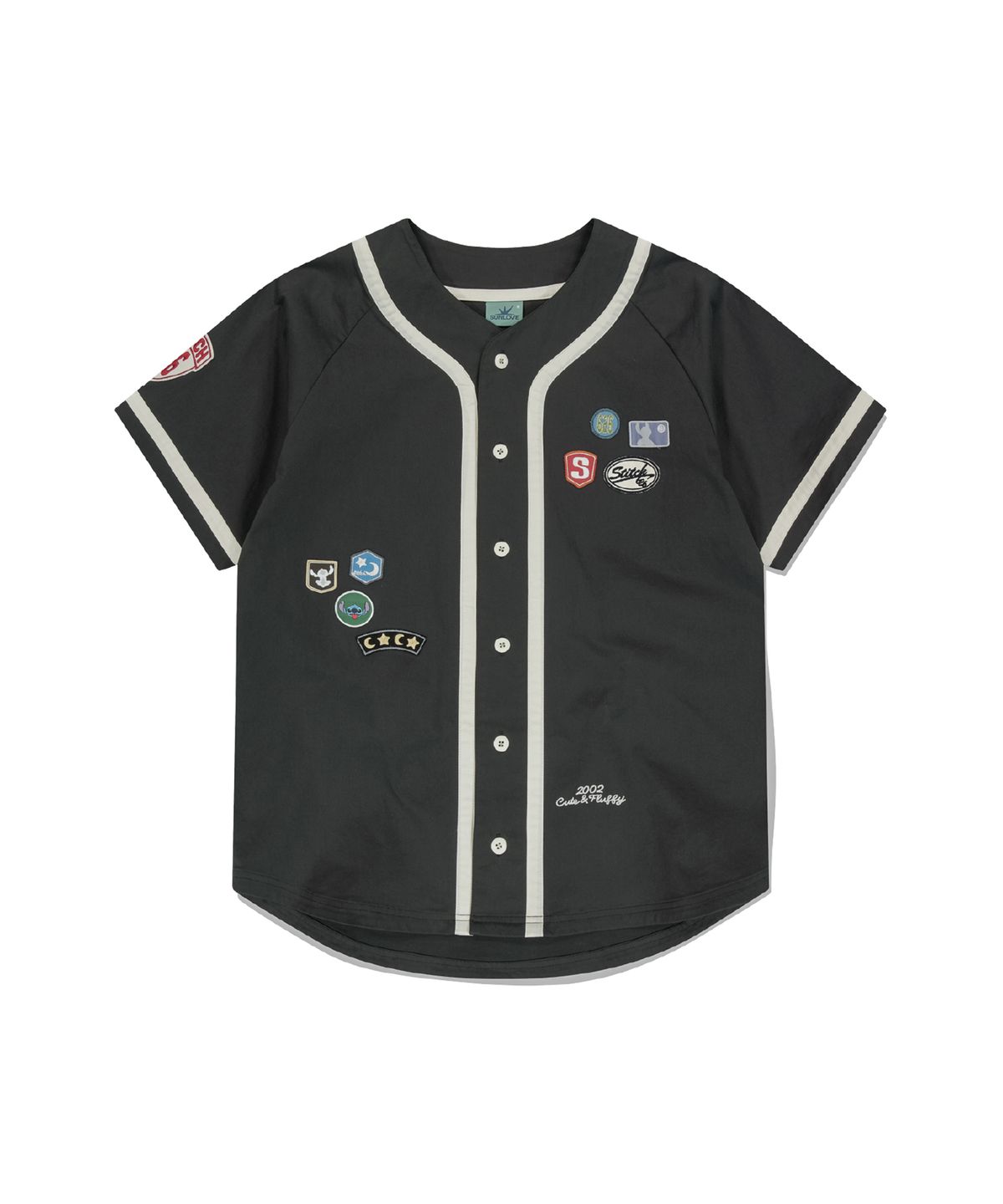 썬러브투어(SUNLOVETOUR) [STITCH] Wappen Baseball Shirt Charcoal
