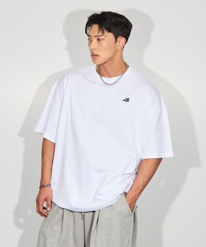 심볼로고 베이직 오버핏 반팔티_화이트