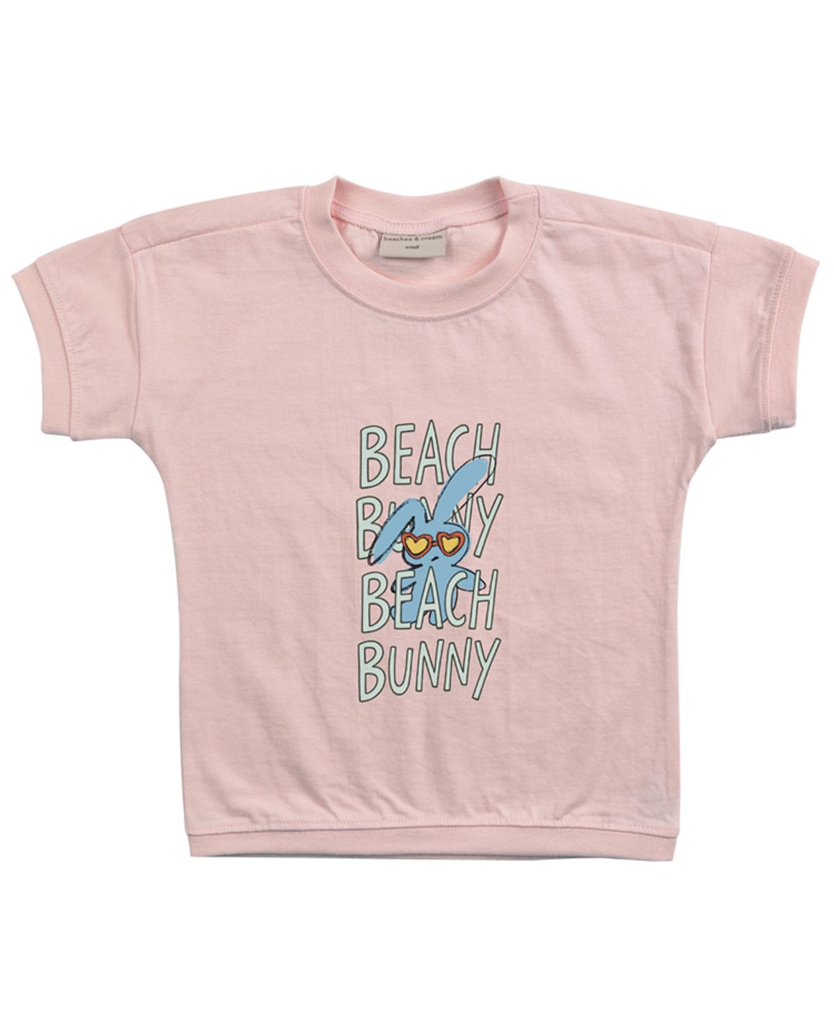 비치스앤 크림 키즈(BEACHESAND CREAM KIDS) 비치 버니 반팔 티셔츠-애프리콧(beach patch half Sleeve T-shirt apricot)
