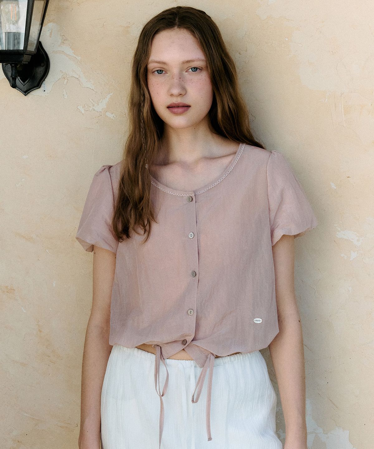 로라로라(ROLAROLA) RIBBON STRING BLOUSE PINK