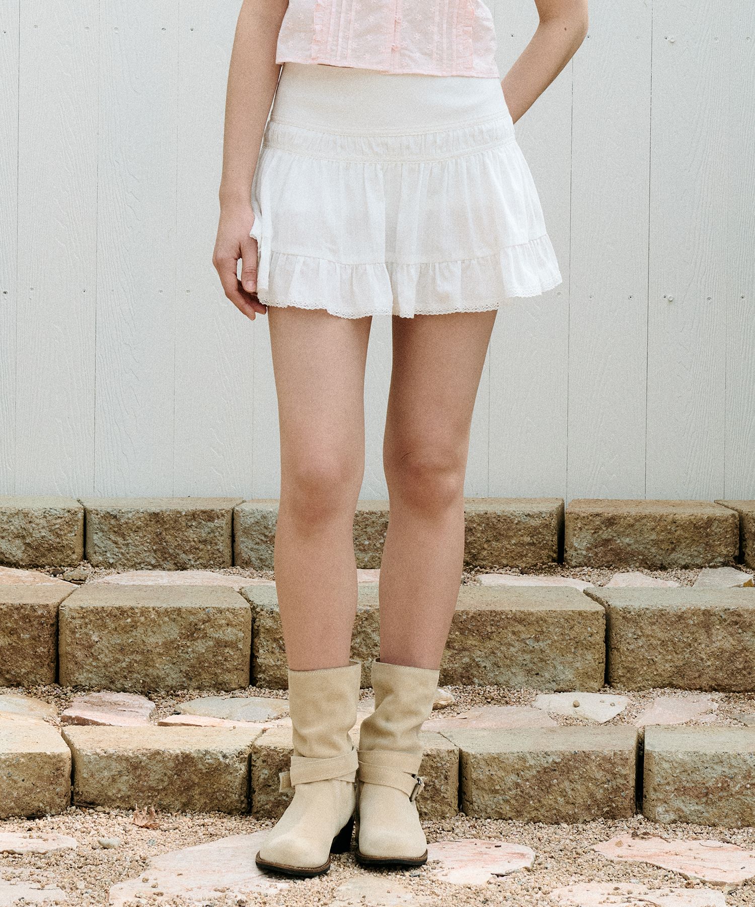 ROLAROLA★大人気★DOUBLE LACE MINI SKIRT♪ ASP DOUBLE LACE MINI SKIRT WHITE | ファッション通販サイト NUGU