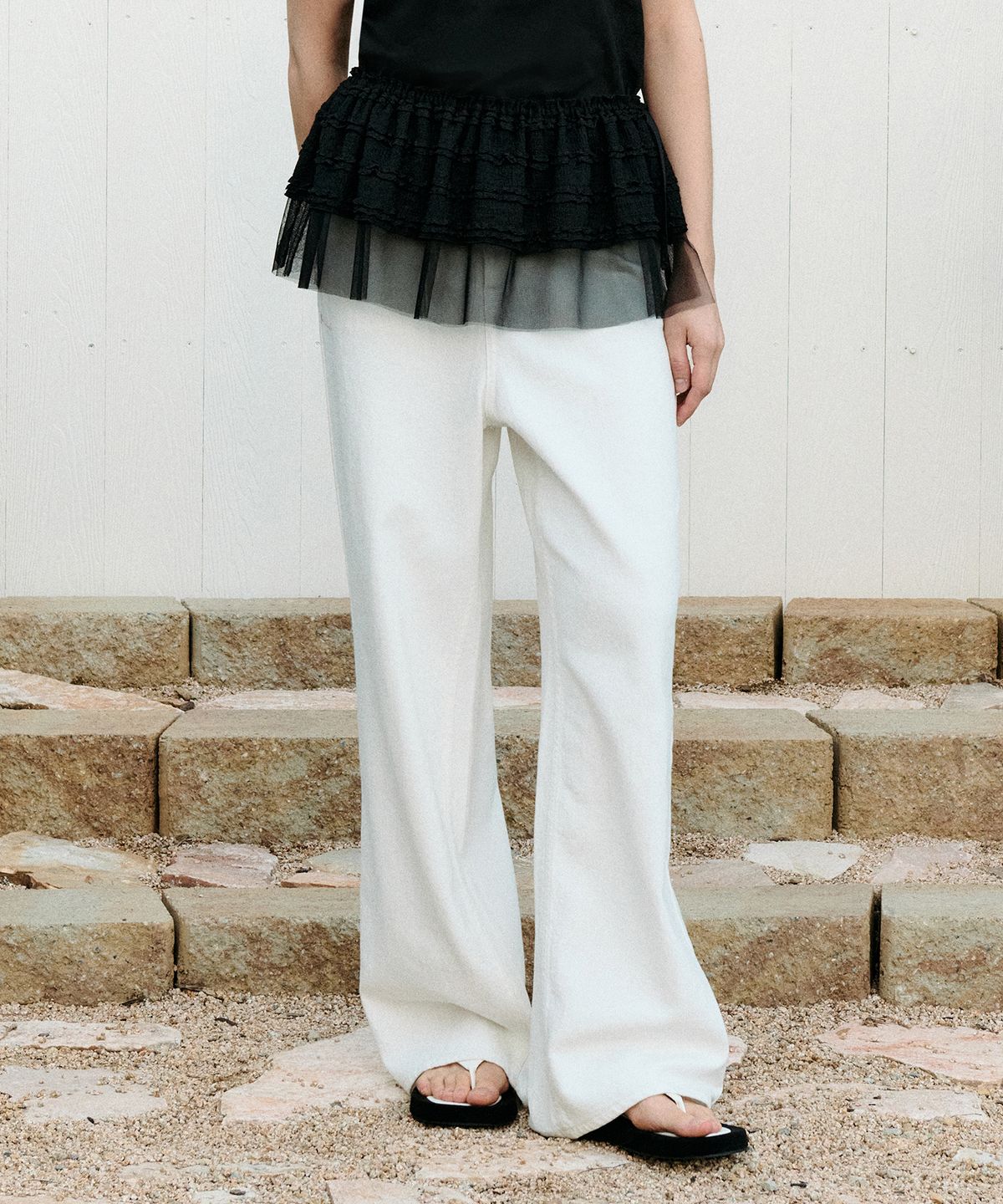 로라로라(ROLAROLA) LAYERED WRAP MINI SKIRT BLACK