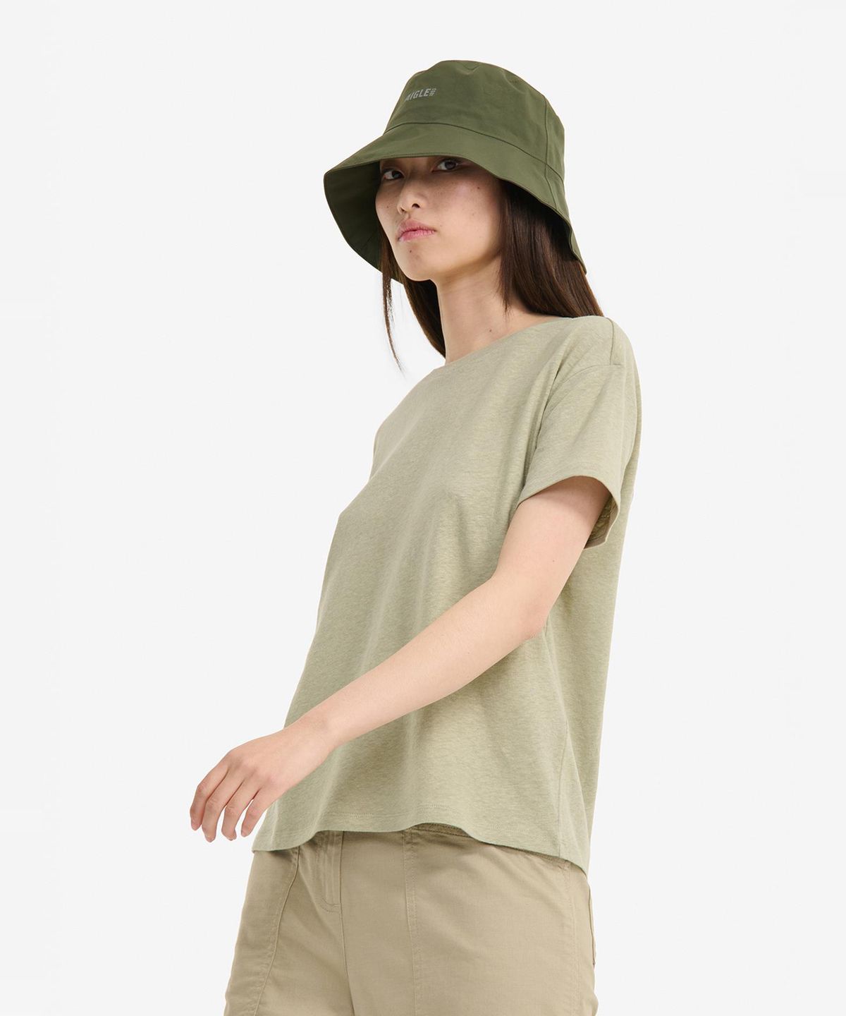 에이글(Aigle) 여성 린넨 크루넥 티셔츠 AIS24WTSH004SAU
