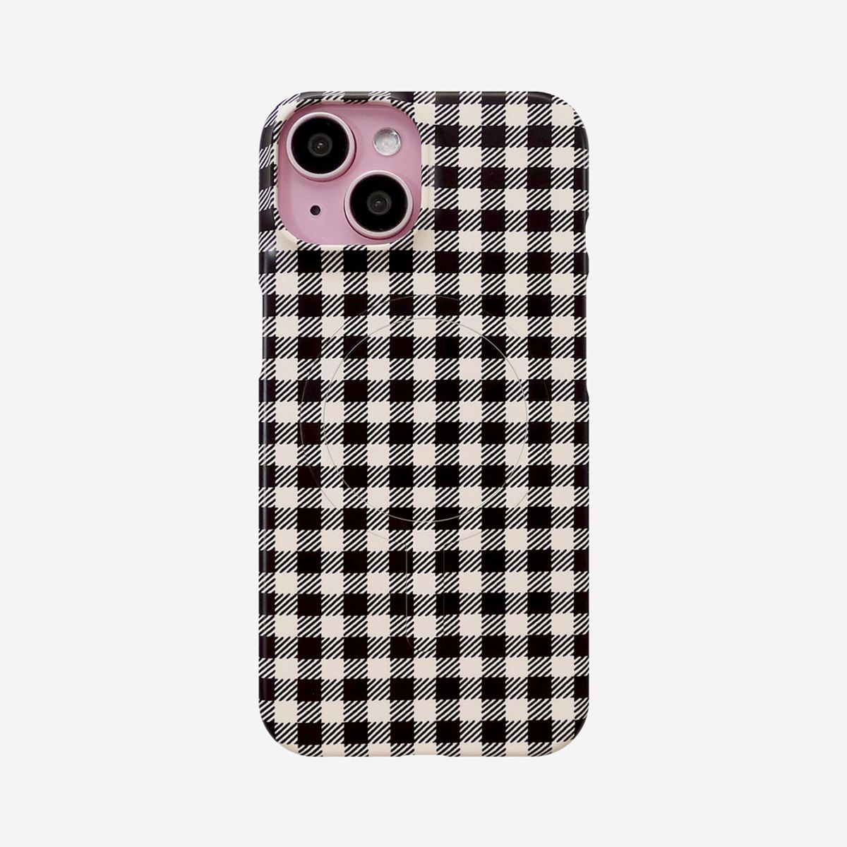 러브오낫(LOVE OR NOT) 맥세이프/하드_Black Check Magsafe/Hard Phonecase