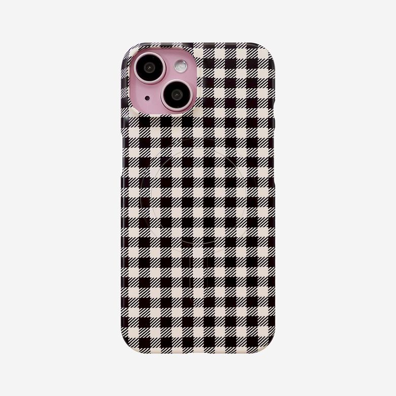 맥세이프/하드_Black Check Magsafe/Hard Phonecase