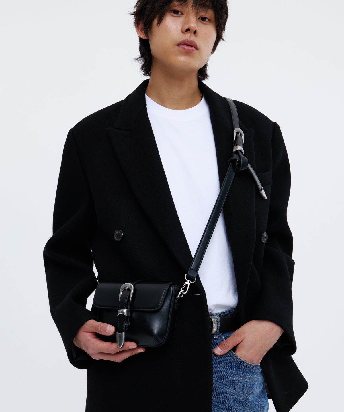 논오버스틱(NONOVERSTIC) Western Belt Bag Black