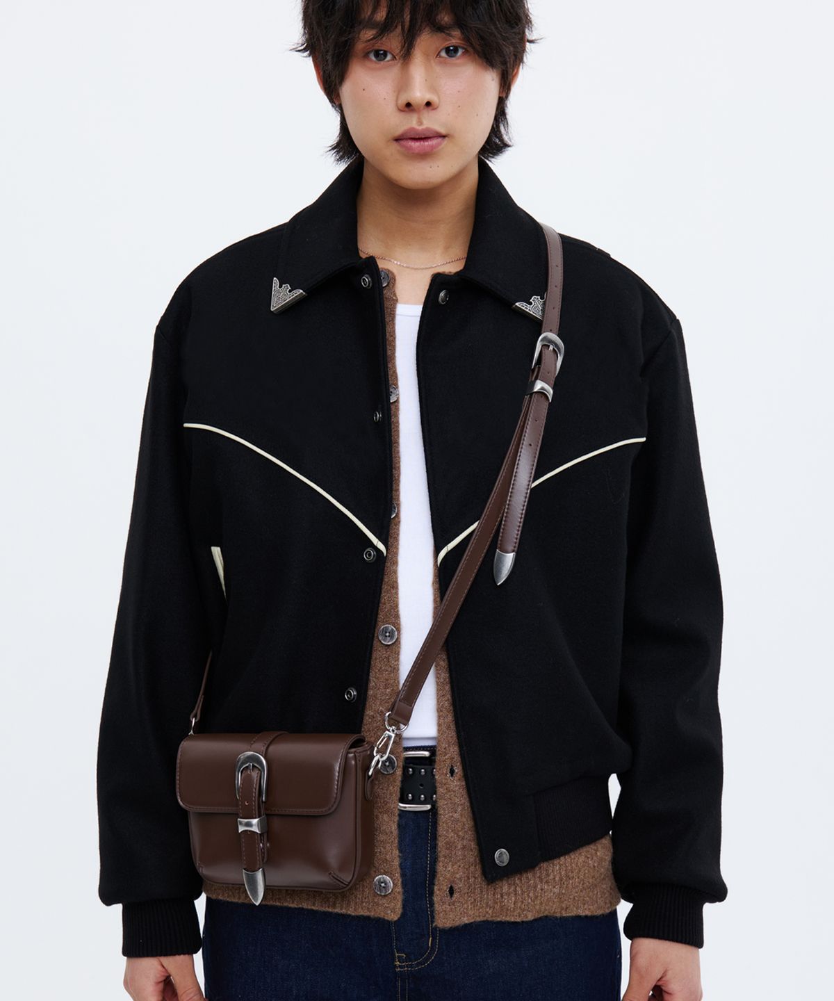 논오버스틱(NONOVERSTIC) Western Belt Bag Chocolate