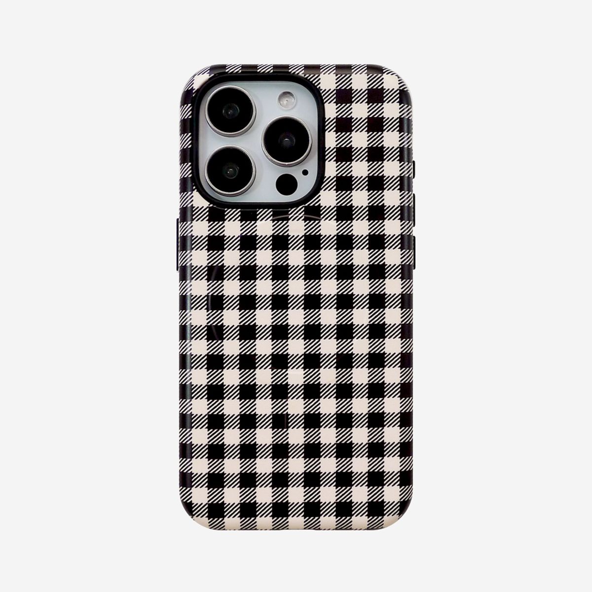 러브오낫(LOVE OR NOT) 맥세이프/터프_Black Check Magsafe/Tough Phonecase