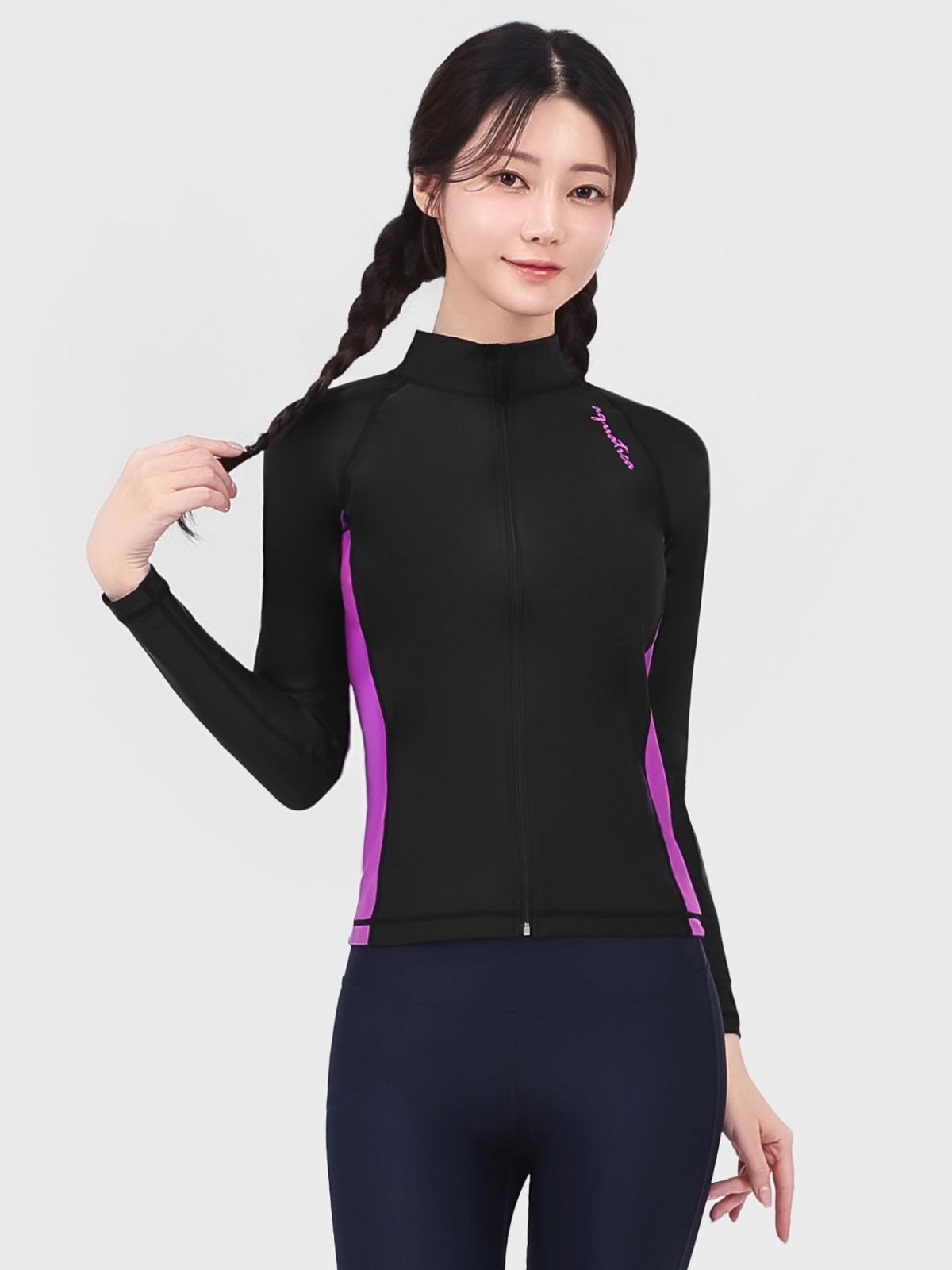 아쿠아티카(AQUATICA) 여성 래쉬가드 AQAWZD+하이웨스트 워터레깅스 NV세트