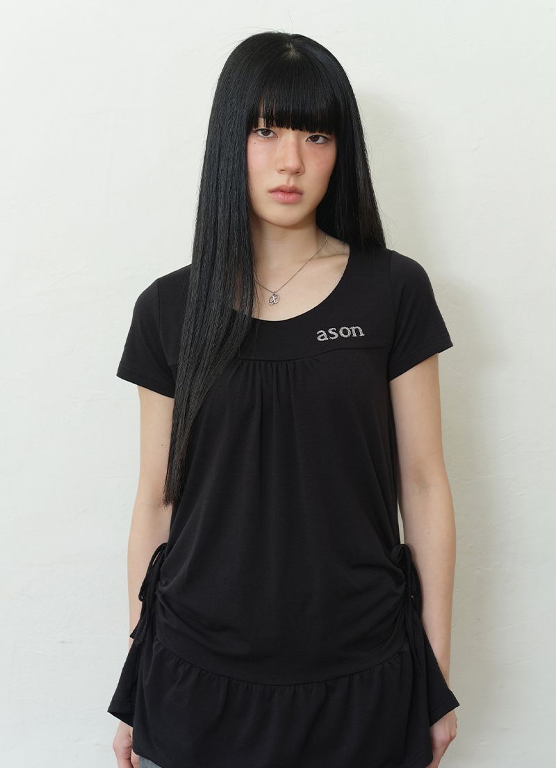 ★as''on★ETTII FRILL DRESS / BLACK★正規品/韓国送料込 MUSINSA公式 | ASON ETTII FRILL DRESS / BLACK