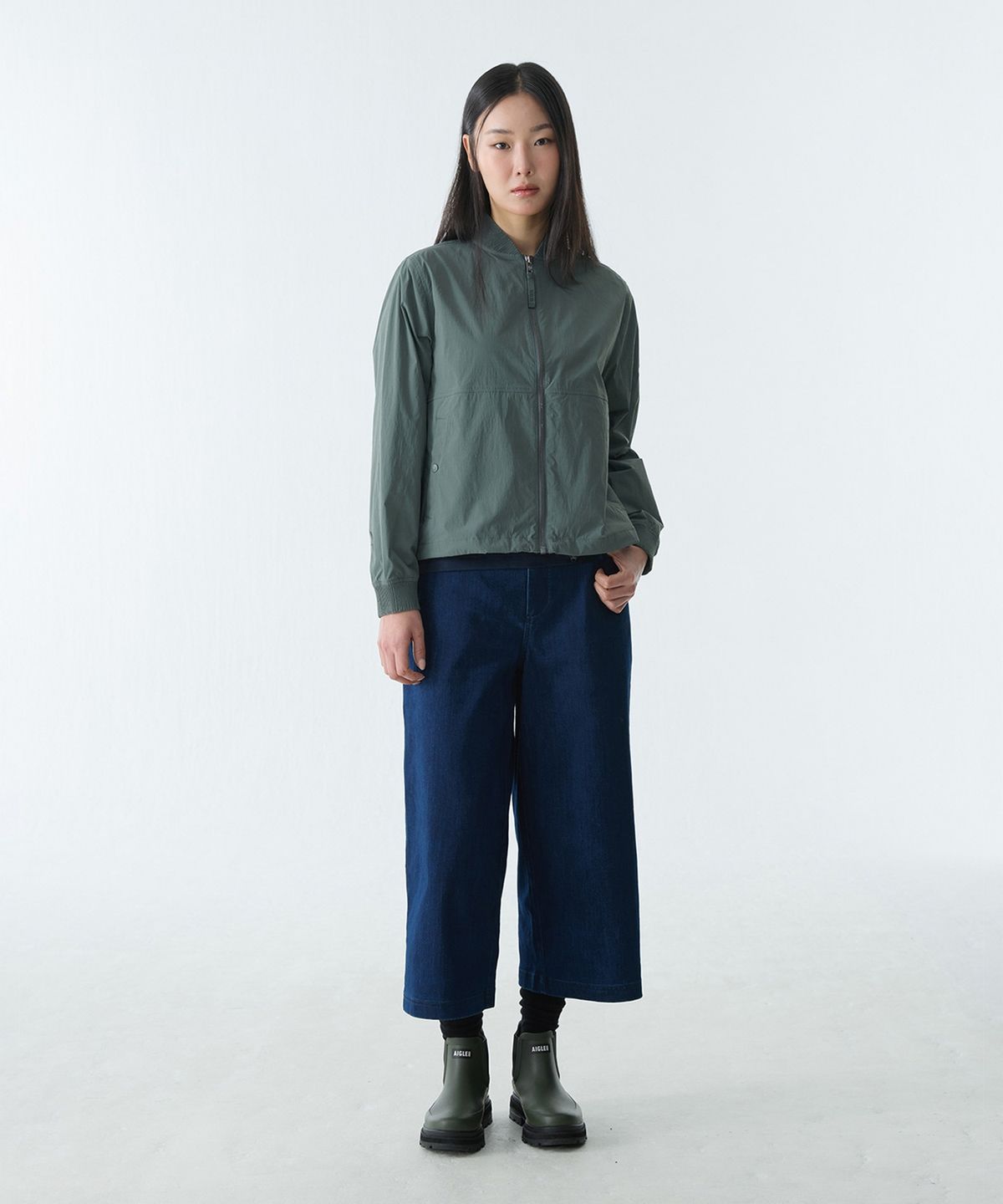 에이글(Aigle) 여성 와이드 스트레치 데님 팬츠 AAS25WBOT006SDE