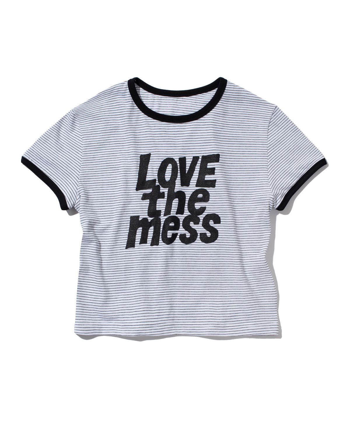 크루치(KRUCHI) LTM Stripe Crop T-shirt (WHITE)