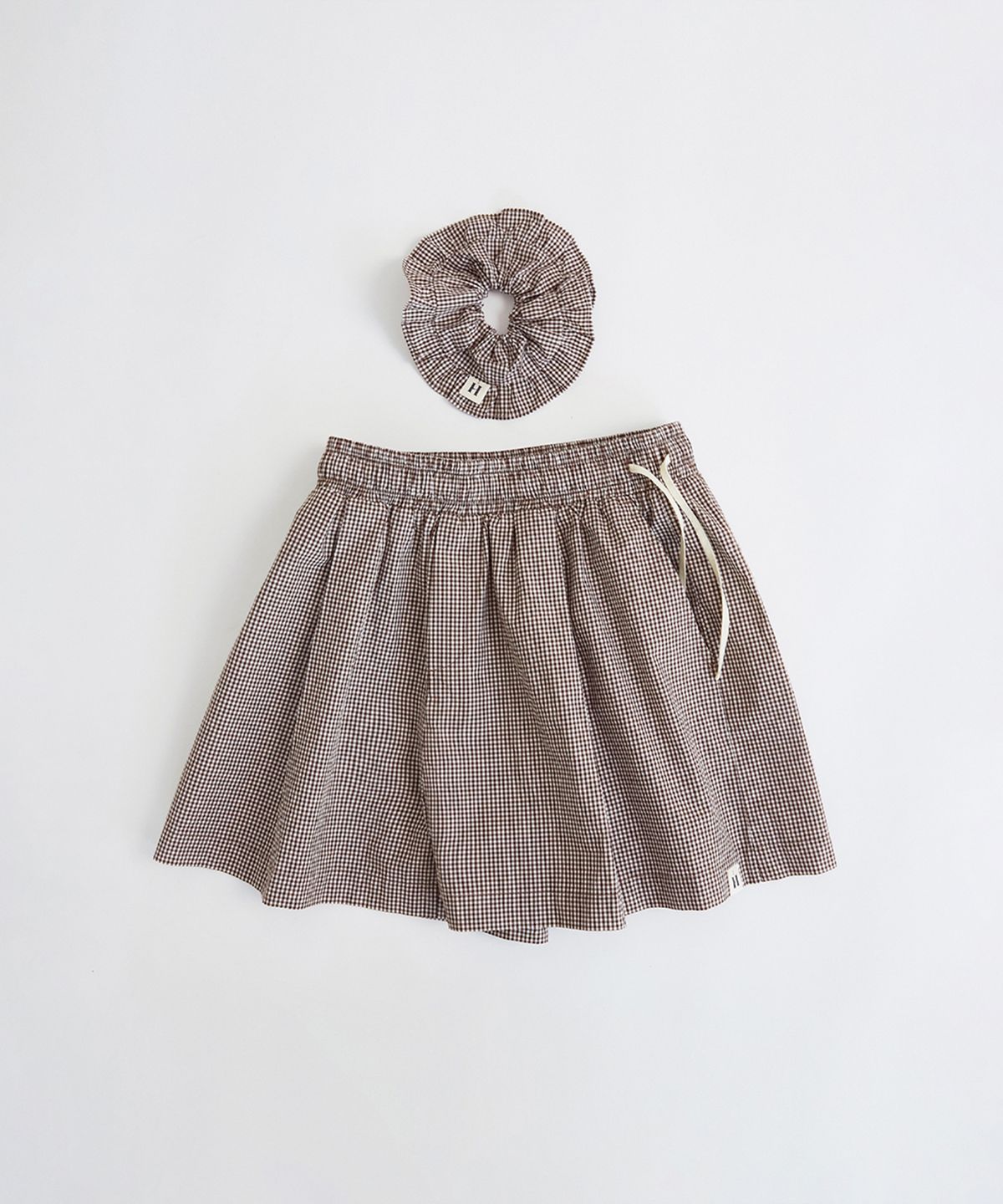 하네(HANE) [스크런치 SET] 코지 버뮤다 팬츠_Brown Check