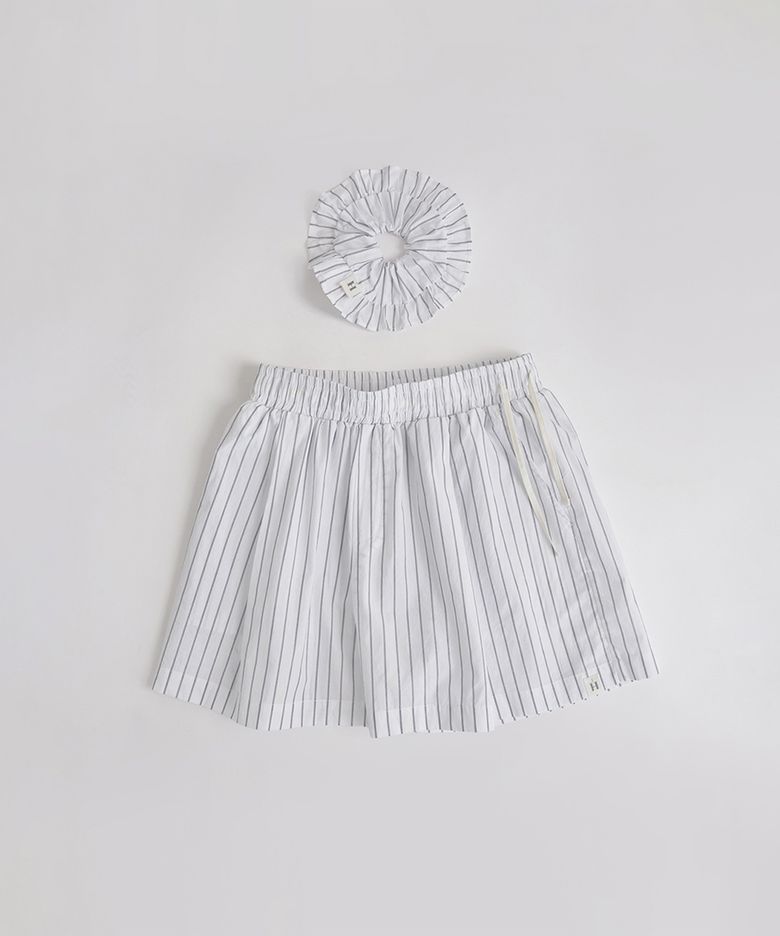 [스크런치 SET] 코지 버뮤다 팬츠_White Stripe