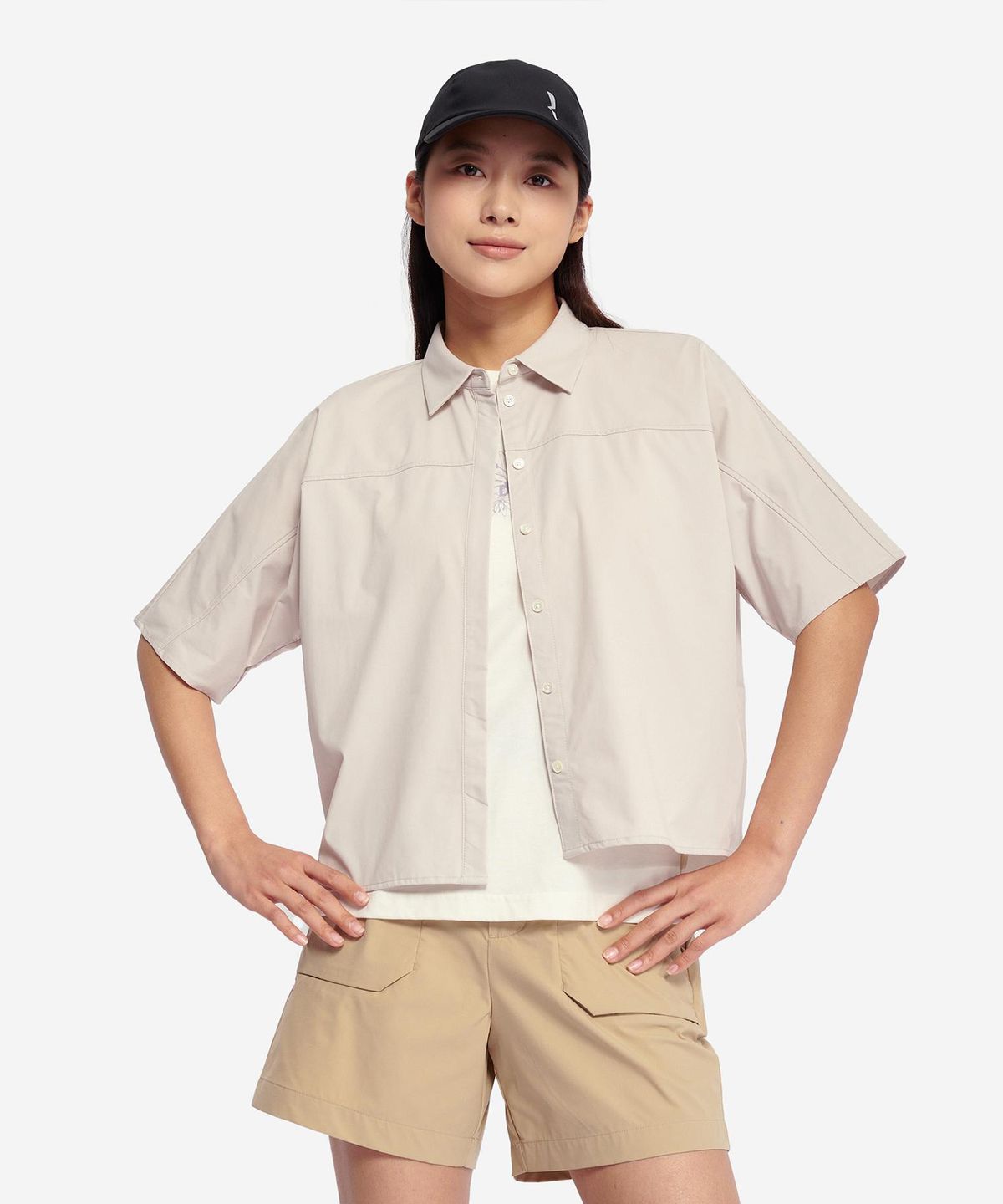 에이글(Aigle) 여성 기능성 크롭 셔츠 AAS25WSHI005BRU