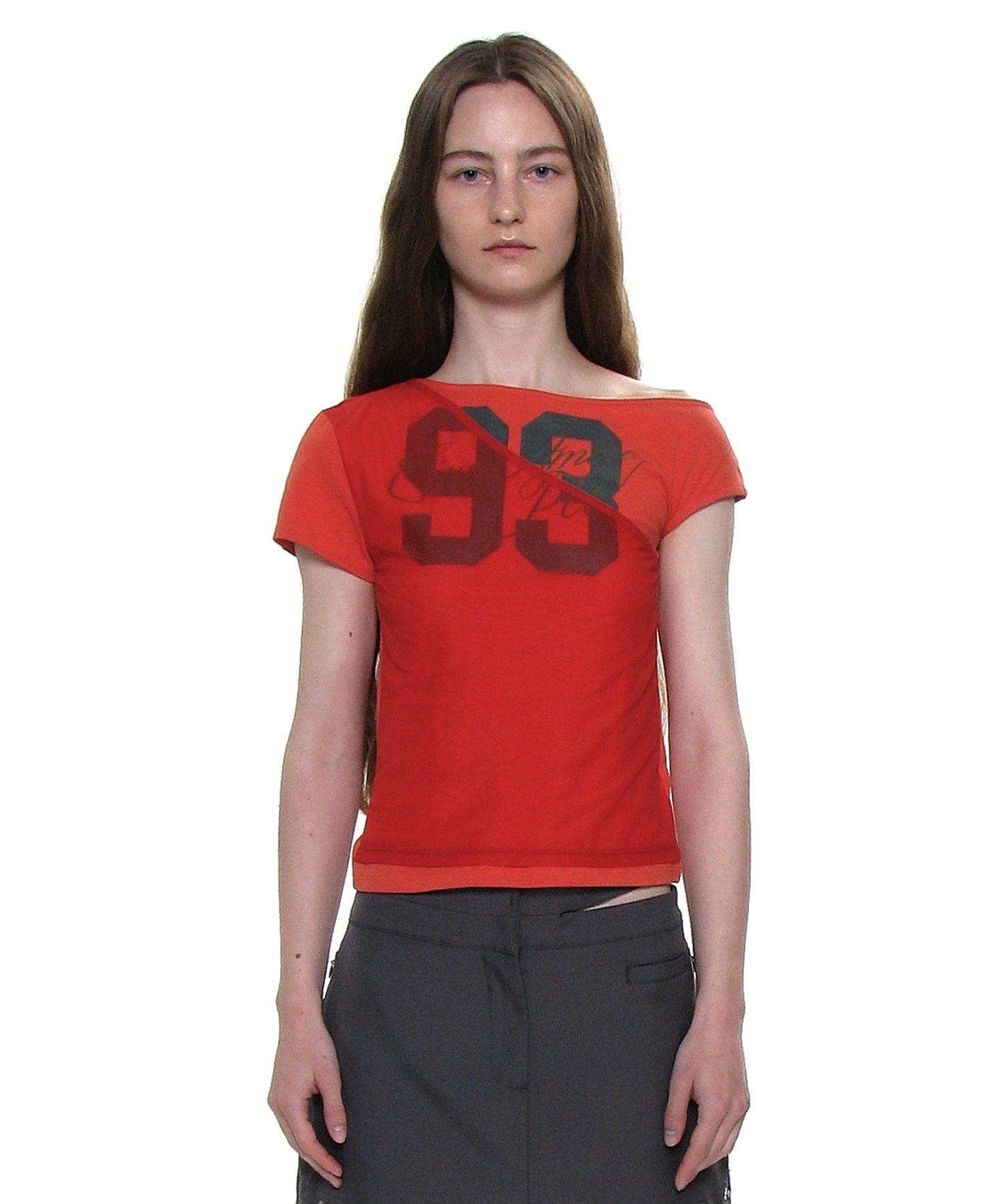 MUSINSA | PARTIMENTO WOMEN Numbering Unbalanced Layer Top_Chili