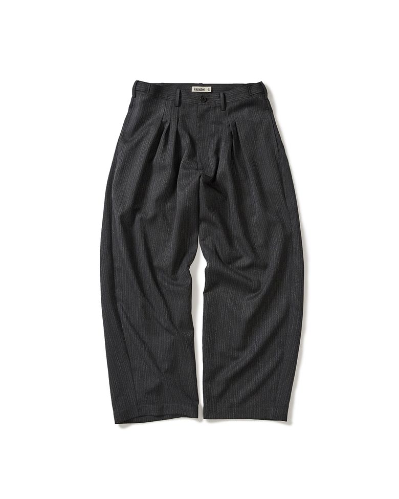 Herringbone pleat pants / Charcoal