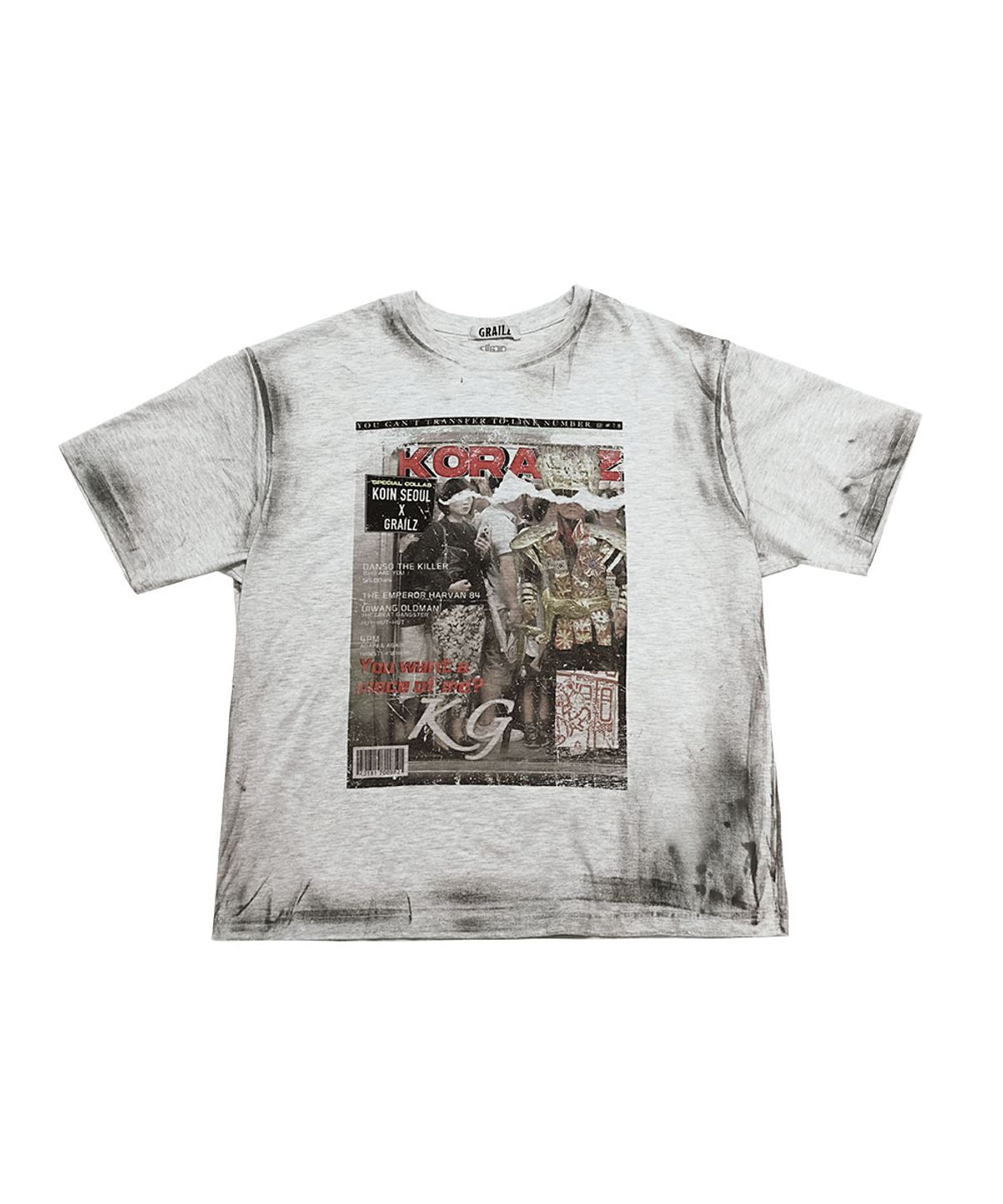 그레일즈(GRAILZ) [GRAILZ X KOIN SEOUL] MAGAZINE T-SHIRTS [MELANGE GREY]