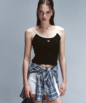 에센셜 슬리브리스 블랙 배색