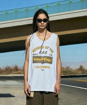 비치클럽 피그먼트 슬리브리스  화이트브라운 FSL111