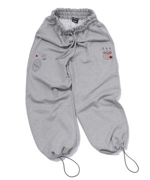 프렌치 스티치 자수 스웻팬츠 멜란지