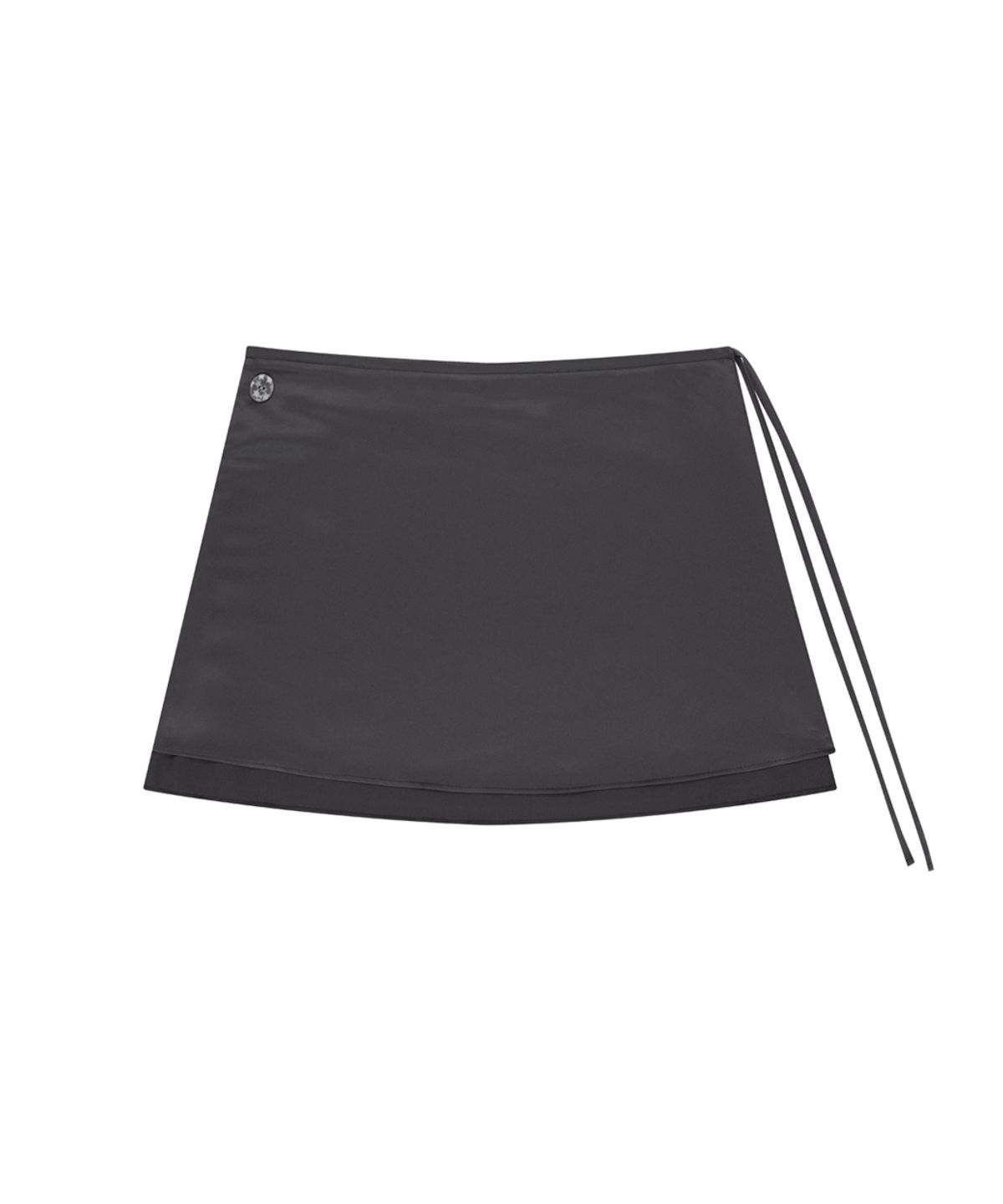 코이세이오 038(COYSEIO 038) 038 SATIN WRAP SKIRT CHARCOAL