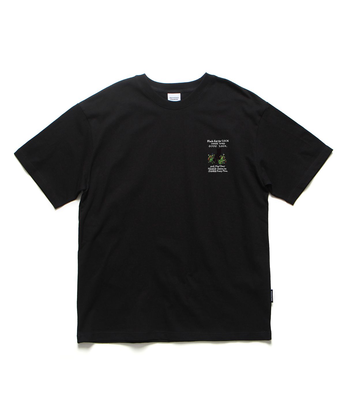 앱놀머씽(ABNORMALTHING) 블랙캣 오버핏 티셔츠 블랙 (BLACK CAT T-SHIRT BLACK)