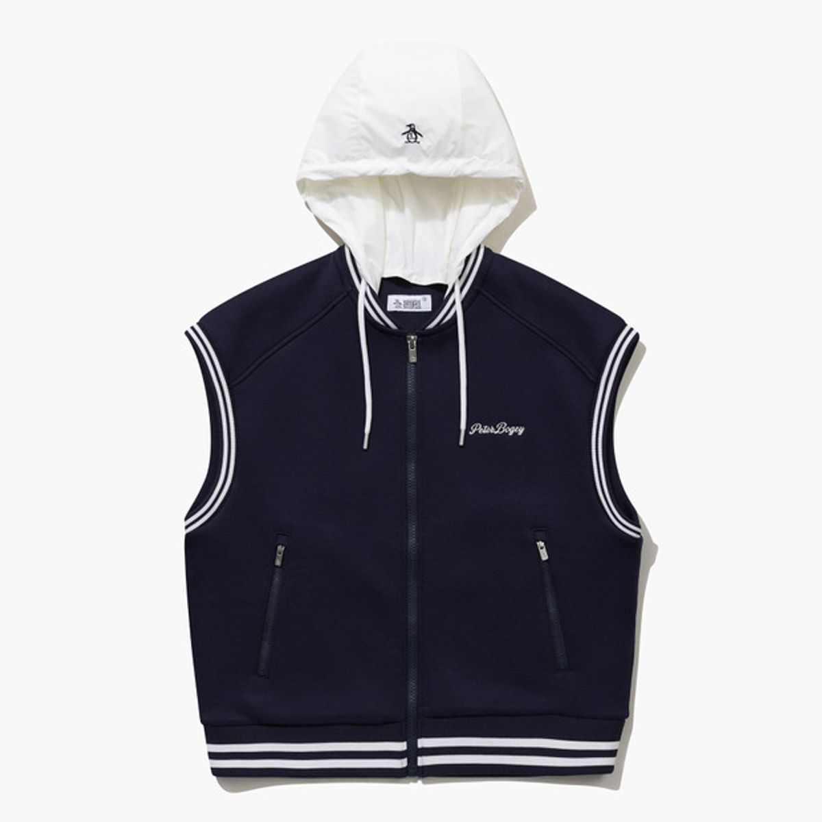 펭귄 바이 먼싱웨어(penguin by munsingwear) 여성 후드 탈부착 풀오픈 베스트 다크네이비(MQ122PKV31)